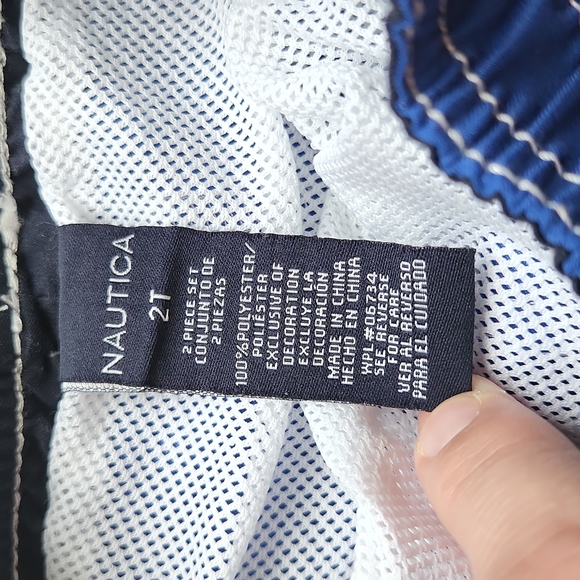 Nautica toddler boy swim set, size 2T, matching swim trunks and rashguard - Picture 9 of 11